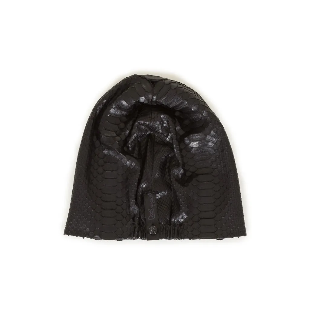 Lonnet Pythonleder Mütze Beanie schwarz | Coole Mützen online kaufen bei LuxuryLoft