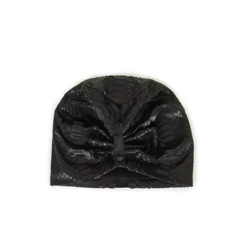 Lonnet Pythonleder Mütze Beanie schwarz | Coole Mützen online kaufen bei LuxuryLoft